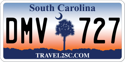 SC license plate DMV727