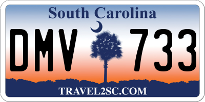 SC license plate DMV733