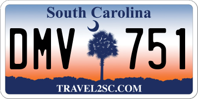 SC license plate DMV751