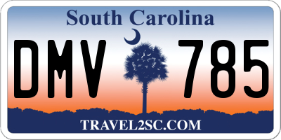 SC license plate DMV785