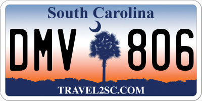 SC license plate DMV806
