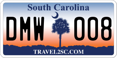 SC license plate DMW008