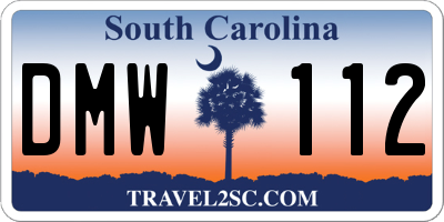 SC license plate DMW112