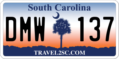 SC license plate DMW137