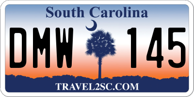 SC license plate DMW145