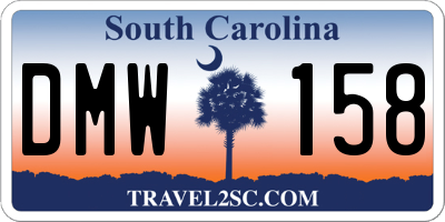 SC license plate DMW158