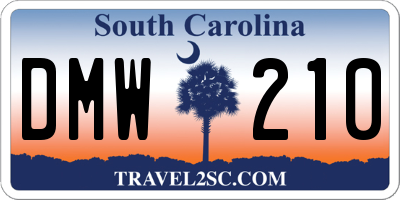 SC license plate DMW210