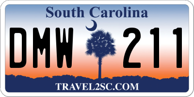 SC license plate DMW211