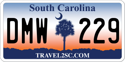 SC license plate DMW229