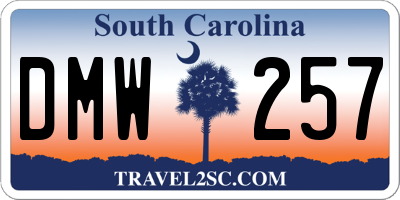 SC license plate DMW257