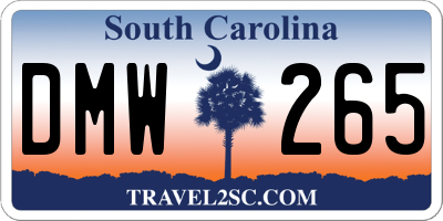 SC license plate DMW265