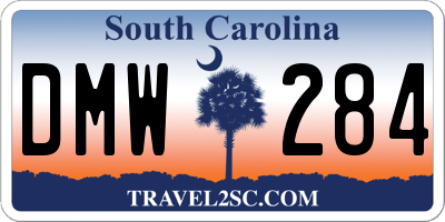 SC license plate DMW284
