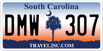 SC license plate DMW307