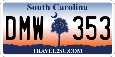 SC license plate DMW353