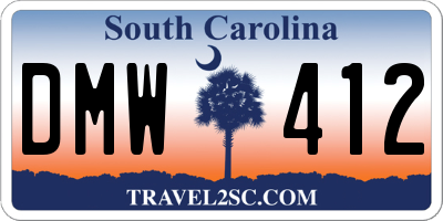 SC license plate DMW412