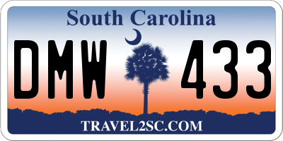 SC license plate DMW433