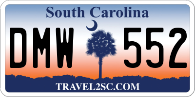 SC license plate DMW552