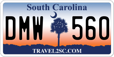 SC license plate DMW560