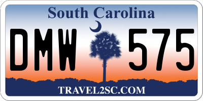 SC license plate DMW575