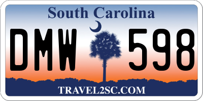 SC license plate DMW598