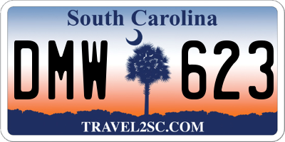 SC license plate DMW623