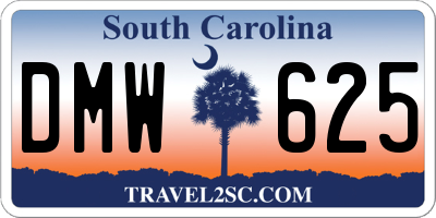 SC license plate DMW625