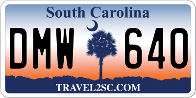 SC license plate DMW640
