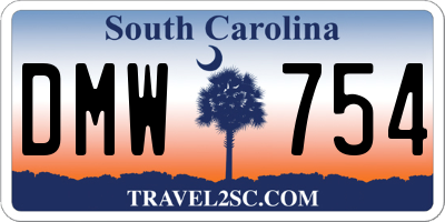 SC license plate DMW754