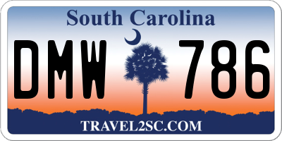 SC license plate DMW786