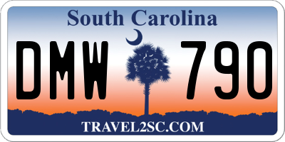 SC license plate DMW790
