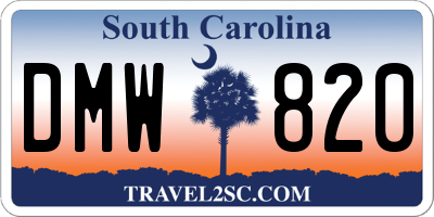 SC license plate DMW820
