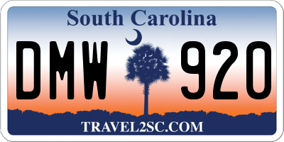 SC license plate DMW920