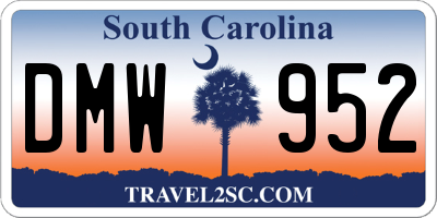 SC license plate DMW952