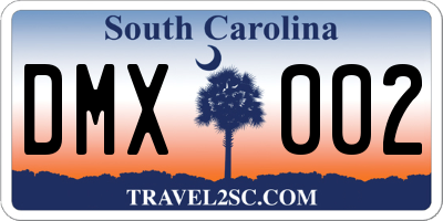 SC license plate DMX002