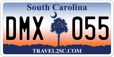 SC license plate DMX055