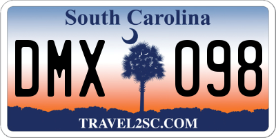 SC license plate DMX098
