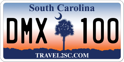 SC license plate DMX100