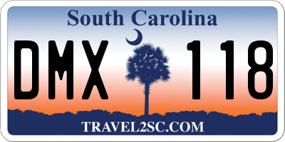 SC license plate DMX118