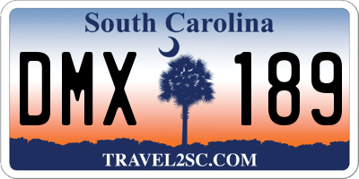 SC license plate DMX189