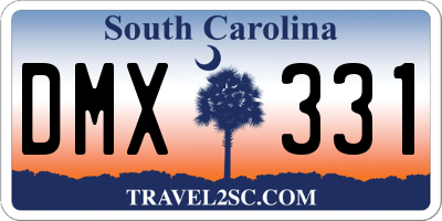 SC license plate DMX331
