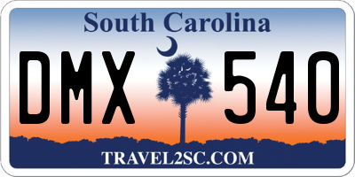SC license plate DMX540