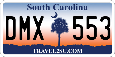 SC license plate DMX553