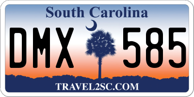 SC license plate DMX585
