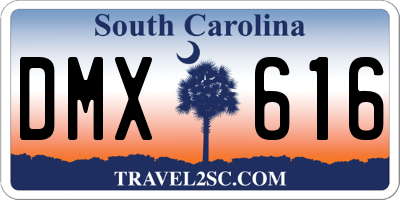 SC license plate DMX616