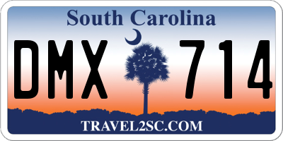 SC license plate DMX714