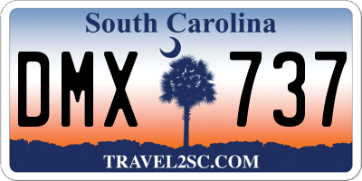 SC license plate DMX737