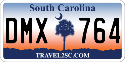 SC license plate DMX764