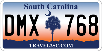 SC license plate DMX768