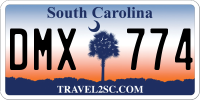 SC license plate DMX774