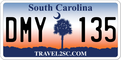 SC license plate DMY135